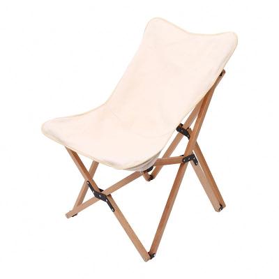 China Wholesale Foldable Furniture Outdoor Portable Camping Moon Chair Folding Wooden Chair For Beach for sale