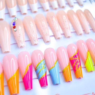 China Salon effect Free Sample False Nails Various Color Wholesale Custom Long Press On Nails For Women for sale