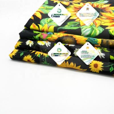 China Breathable designer spandex fabric printed 80% 20% nylon spandex recycled fabric for swimwear for sale