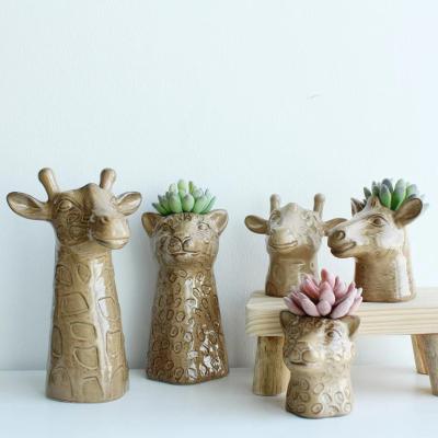 China Wholesale Minimalist Indoor Outdoor Unique Home Decoration Custom Design Vase Planter Animal Ceramic Flower Pot For Garden Balcony for sale