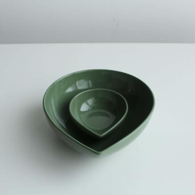 China Sustainable Leaf Shape Floral Ceramic Porcelain Unique Design Bowl Set Rice Bowl Soup Bowl Tableware Wedding Hotel Home Serving for sale