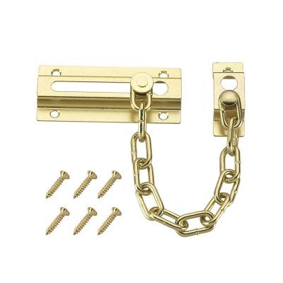 China Allows the door to open a few inches before allowing access. Factory direct sale safety hardware brass plated chain door fastener for child safty for sale