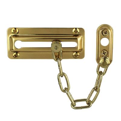 China Allows the door to open a few inches before allowing access. Security Hardwares Brass Plated Chain Door Lock For Security for sale