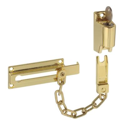 China Allows the door to open a few inches before allowing access. Brass Plated Security Hardwares Keyed Chain Door Locks for sale