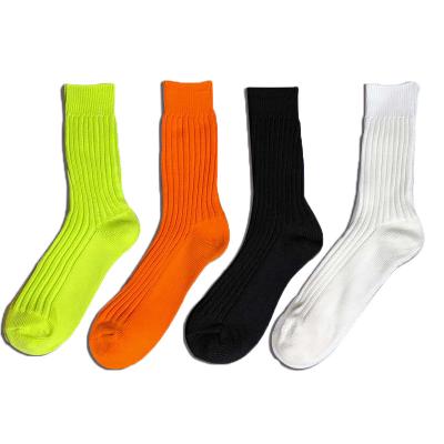 China LION VIABLE wholesales fluorescent color double needle hip hop skateboard crew fashion men socks for sale