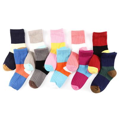 China Factory Stock Kids Wholesale Cheapest Cotton Viable Cute Child School Girl Jacquard Teen Crew Socks For India Market for sale