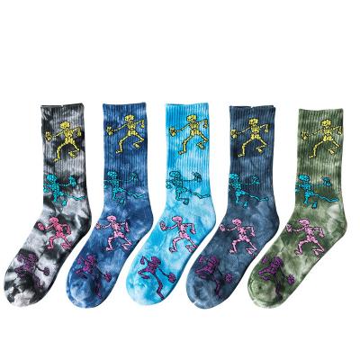 China Viable Fashion Wholesale Custom Color Design Sport Hip Hop Skateboard Crew Tie Dye Socks For Men for sale