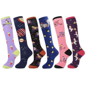 China Sustainable Bulk Custom Design Equestrian Knitting Cotton Knee High Riding Socks for sale