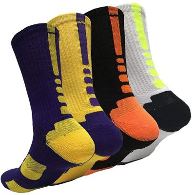 China OEM Antibacterial Custom Logo Calf Terry Cotton Men Elite Basketball Mid Running Crew Sports Athletic Socks for sale