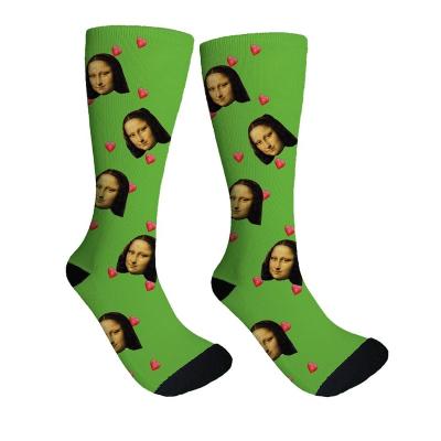 China Factory Custom Pictures Viable Printed Polyester 3D Sublimation Unisex Digital Printed Socks for sale