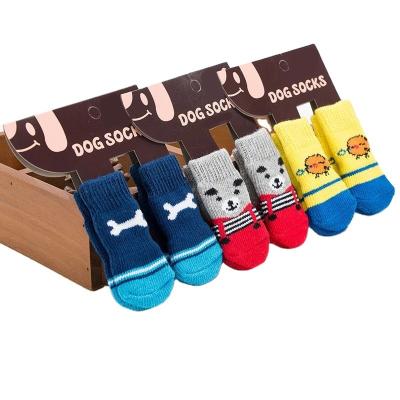 China Wholesale Cheap Viable New Style Cute Anti Slip Protect Paw Cartoon Cat Dog Pet Socks for sale