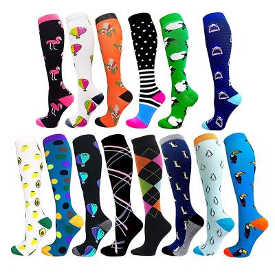 China Viable Custom Design Football Nylon Cycling Sport 20-30 mmHg Cute Knee High Compression Socks for sale