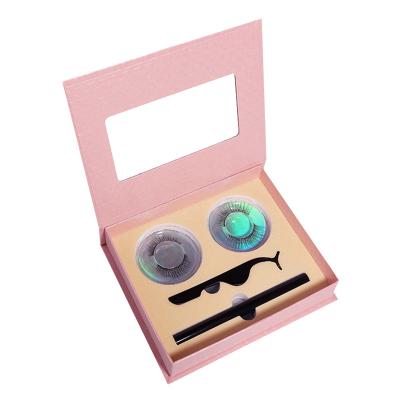 China Recyclable Good Quality Custom Luxury Cosmetic Packaging Box Logo Makeup Package Magnetic Eyelash Box With Eyelash Box for sale