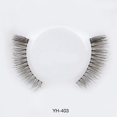 China Fashion high quality high quality and stylish edged eyelashes cross over synthetic natural curling eyelashes short handmade eyelashes for sale