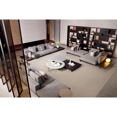 China Best Quality Comfortable Luxury Modular Living Room Furniture Sectionals Gray Steel-earth Fabric Sofa Set Wearproof for sale