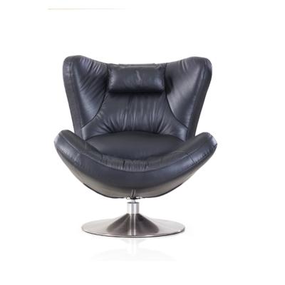 China New Design Steel-earth Stainless Steel Cozy Modern Office Lounge Chair Comfortable Leisure Leather Lounge Chair for sale