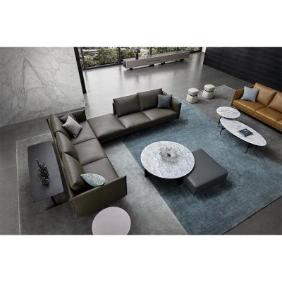 China Modern Minimalist Apartment Living Room Furniture Steel-earth Design Round Marble Top Luxury Coffee Tables for sale