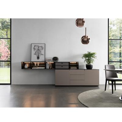 China Modern Steel-earth Magnificence Leather Living Room Furniture TV Cabinet Unit Wood Cabinet Set Hot Practical Implicit Selling TV for sale