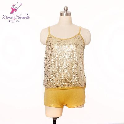 China Dresses Gold Sequin Bodice With Short Boy Design Costume For Jazz And Tap Dance 14021 for sale