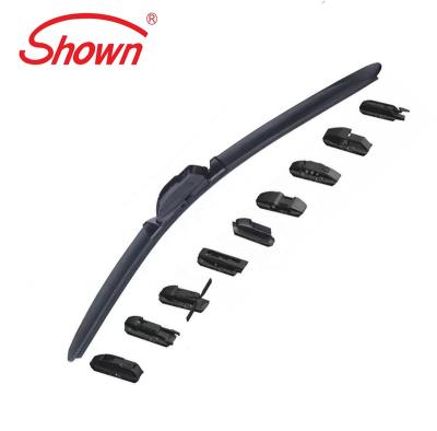 China Clear new design multifunctional flat wiper blade with 9 adapters for sale