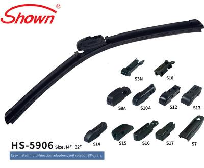 China HS-5906 SHOWED Clear Multifunction With 11 Adapter Soft Universal Wiper Blade for sale