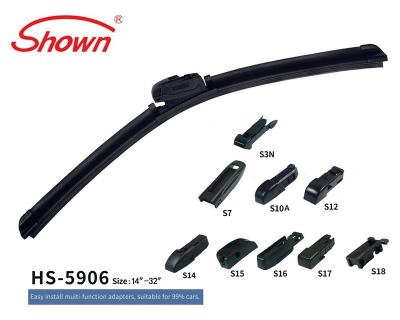 China Clearly Most Popular Multi Clips 100% Universal Hybrid Flat Wiper Blade for sale