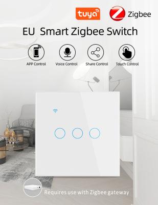 China Tuya Smart Life Zigbee Switch Works With Zigbee Wall Mounted Smart Switch for sale