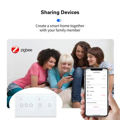 China Zigbee Smart Switch kompatibel mit Zigbee Hubs Typ 157 2 Gang zu verkaufen