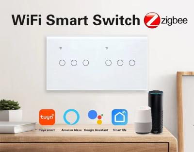 Китай 6 Gang Smart Zigbee Switch Alexa Zigbee Relay Switch 110V - 240V Беспроводной 21 язык продается