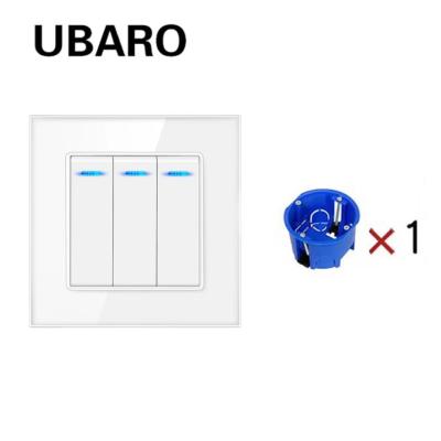 China 10A Interruptor de Roqueiro Branco Luzado Interruptor de Parede de Roqueiro Padrão da UE Com Indicador LED à venda