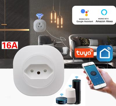 China Brazilian Standard Smart Timer Plug Amazon Alexa Google Plug Socket 2200W for sale