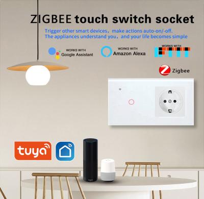 China Smart Touch Switch Steckdose Kombination Sprachsteuerung Ein-Aus-Steckdose-Schalter mit Timing zu verkaufen