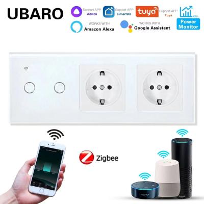 China 228 X 86 X 35mm Light Switch And Plug Combo CE Vioce Control Switch And Socket Combination for sale