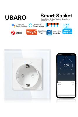 China Tuya Zigbee Smart Socket 16A 3500W toma de corriente de la pared Control de voz aplicación altavoz inteligente en venta