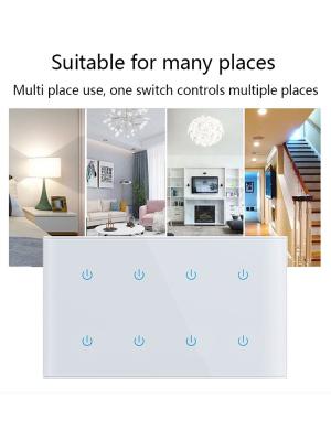 China Tempered Glass Panel Smart WIFI Switch CE Wireless Light And Switch 60Hz for sale