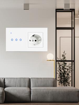 China Smart LED Light Switch Socket Kombination Gold Steckdosen und Licht Schalter für Smart Life zu verkaufen