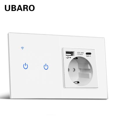 China TuYa WiFi TypeC USB White Switches And Sockets Schwarz Grau Remote Plug Socket CE zu verkaufen