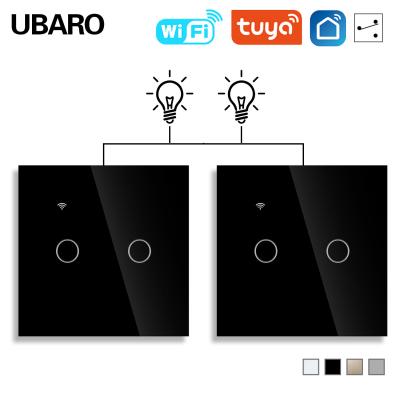 Китай UABRO 2 Gang 2Way Smart Home Dual Wall WI-FI Switch Led Indicator On-Blue Поддержка управления приложением Alexa Voice продается