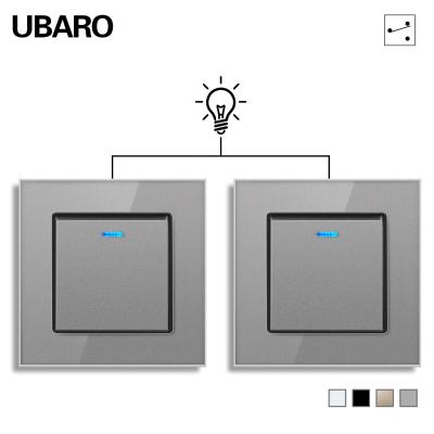 China UBARO EU/UK Standaard 86Type Brandwerende Wandschakelaar 1-4 Gang Dubbele Schakelaar 3-2000 w LED Lichtschakelaar Socket Te koop