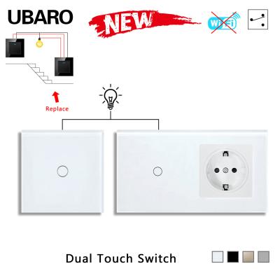 China Gehärtetes Glas Panel Dual Light Switch 86 Typen-157 Typen Schalter und Sockel 16sets/ctn 410*300*210mm zu verkaufen