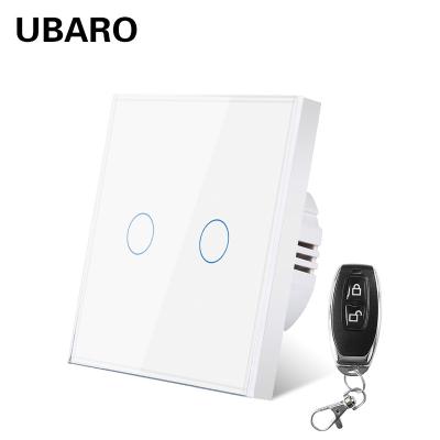 China 2Gang Smart Home Devices Wireless Remote Switch With Input Voltage 100-240Vac 50-60Hz And Tempered Glass Panel for sale