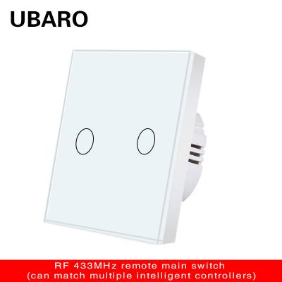 China EU-standaard 86 Type Tempered Glass Panel Main Switch 433.92MHZ Draadloze afstandsbediening voor slimme thuisapparaten Te koop