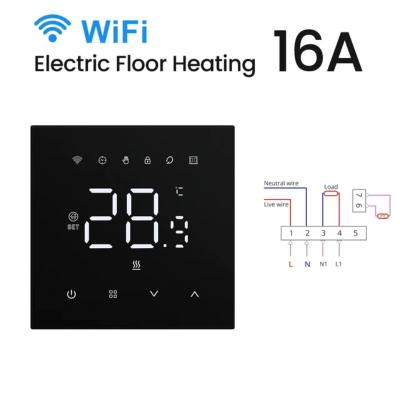 中国 Tuya WIFI Smart Electrical 16A Thermostat With LED Screen For Room Temperature Range -5.C-50.C Compatible With Wi Fi 2.4GHz B/g/nTouch / Mobile APP/ Voice Control Compatible With Alexa/Google Home 販売のため