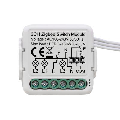 Cina Zigbee Smart Safety Breaker Switch 3CH With 250W Smart Home Power Control Life/Tuya App & Voice Support DIY in vendita