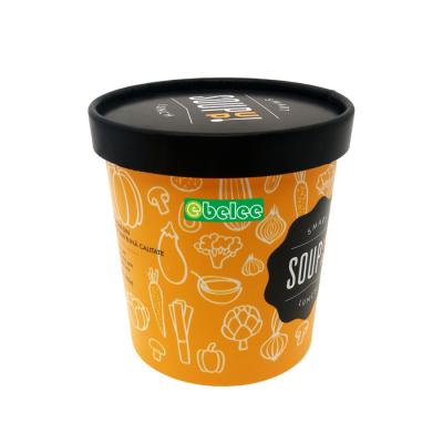 China 36oz Disposable Disposable Paper Cups And Lid Take Out for sale