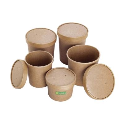 China Disposable Eco - Friendly Cardboard Kraft Paper Soup Cup for sale