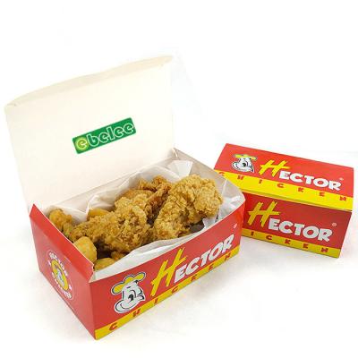 China Disposable Take Away Food Box Fried Chicken Nuggets Carton Paper French Fries Food Packaging Box for sale