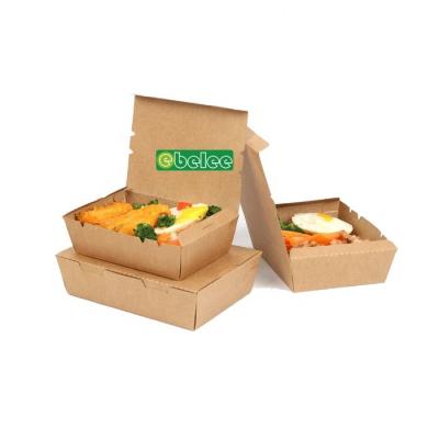 China Ebelee Disposable Take Out Fast Food Packaging Paper Box For Noodle Salad Packaging for sale