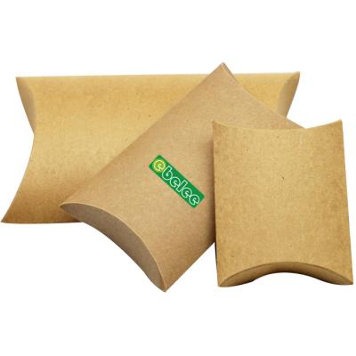 China Disposable Takeaway Pillow Shaped Packaging Box Kraft Paper Food And Beverage Packaging Accept Box for sale