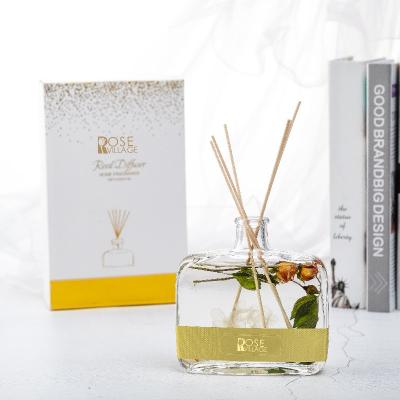 China Car Scented Reed Diffuser Glass Bottle 200ml Aroma Reed Diffuser For Air Freshener for sale